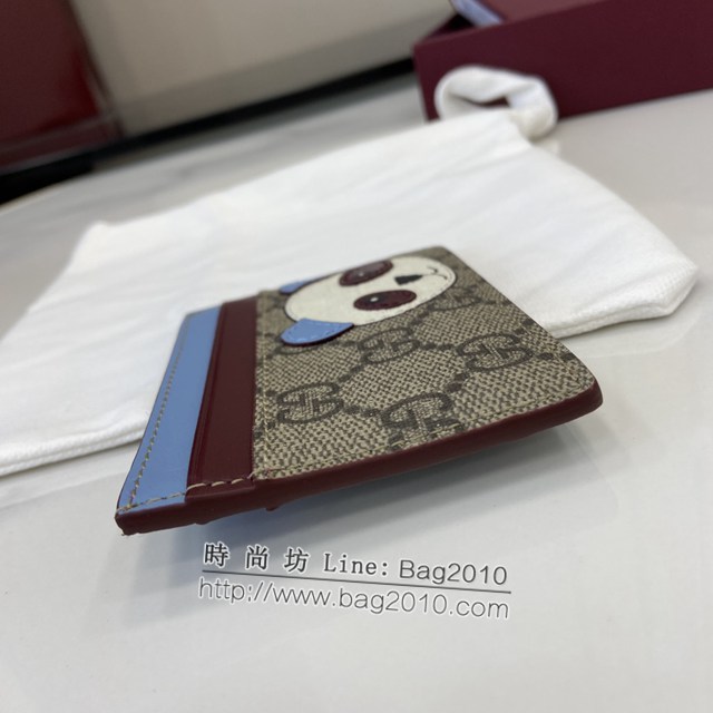 Gucci專櫃古馳最新款飾熊貓細節GG迷你錢包卡夾卡包 jh2034型號：818769